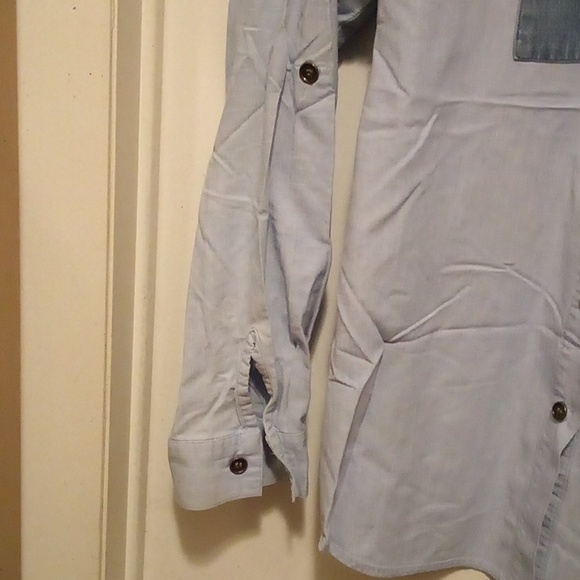 Koret City Blue Mid To Long Sleeve Patchwork Blouse - Medium - Picture 3 of 8